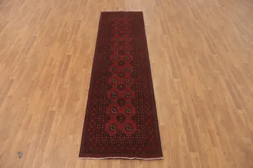 Geometric Balouch Afghan Runner Rug 3x9