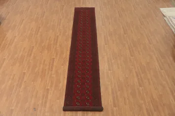 Elephant Foot Red Balouch Afghan Runner Rug 3x16