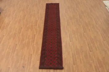 Geometric Balouch Afghan Runner Rug 3x16