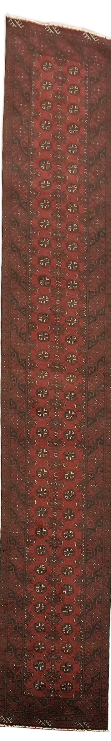 Geometric Balouch Afghan Runner Rug 3x18