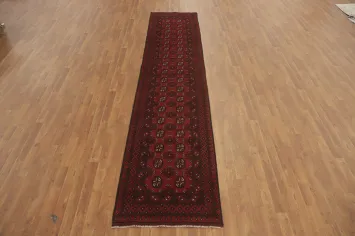 Geometric Balouch Afghan Runner Rug 3x13