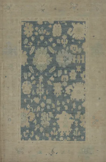 Vegetable Dye Wool Oushak Turkish Area Rug 6x9