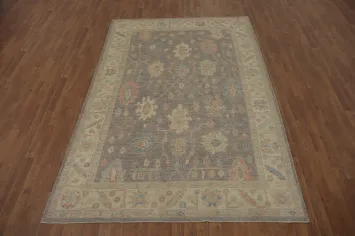 All-Over Floral Oushak Vegetable Dye Area Rug 6x9