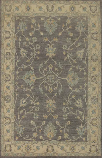 Vegetable Dye Wool Oushak Turkish Area Rug 6x9