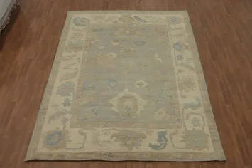 Vegetable Dye Wool Oushak Turkish Area Rug 9x12