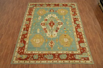 Vegetable Dye Wool Oushak Turkish Area Rug 9x12