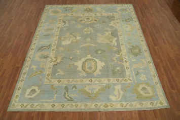 Vegetable Dye Wool Oushak Turkish Area Rug 8x10
