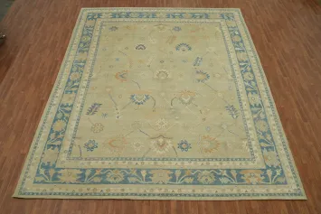 Vegetable Dye Wool Oushak Turkish Large Rug 12x15