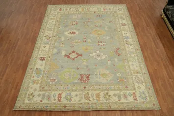 Vegetable Dye Wool Oushak Turkish Large Rug 10x14