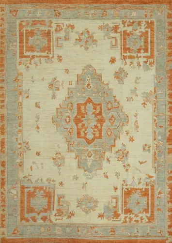Vegetable Dye Wool Oushak Turkish Area Rug 8x10