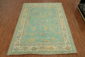 Vegetable Dye Wool Oushak Turkish Large Rug 10x14