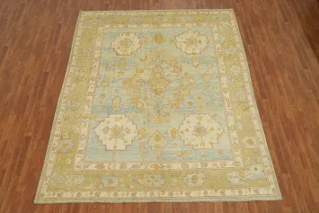 Vegetable Dye Wool Oushak Turkish Area Rug 8x10