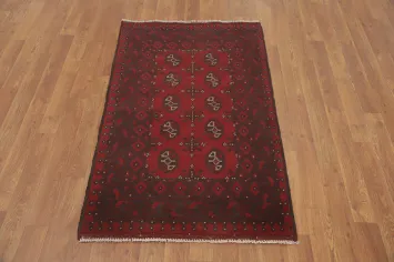 Tribal Red Balouch Afghan Foyer Rug 3x4