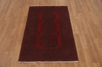 Elephant Foot Red Balouch Afghan Foyer Rug 3x4