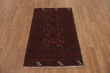 Handmade Red Balouch Afghan Foyer Rug 3x4