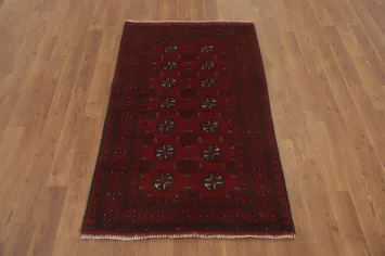 Geometric Red Balouch Afghan Foyer Rug 3x4