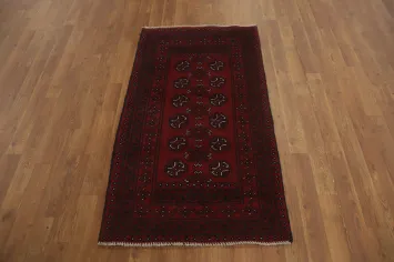 Tribal Red Balouch Afghan Foyer Rug 3x4