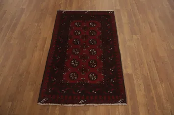 Geometric Wool Balouch Afghan Accent Rug 3x4