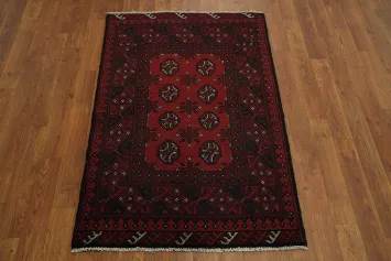 Geometric Wool Balouch Afghan Accent Rug 3x4