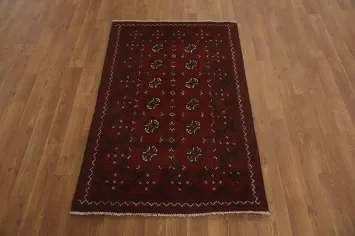 Geometric Wool Balouch Afghan Foyer Rug 3x4