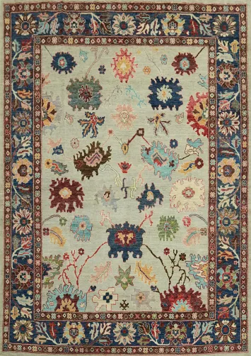 Vegetable Dye Wool Oushak Turkish Area Rug 8x10