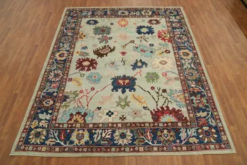 Vegetable Dye Wool Oushak Turkish Area Rug 8x10