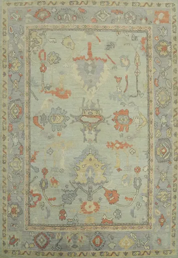 Handmade Vegetable Dye Oushak Turkish Area Rug 8x10