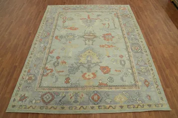 Handmade Vegetable Dye Oushak Turkish Area Rug 8x10