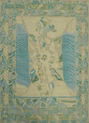 Vegetable Dye Wool Oushak Turkish Area Rug 8x10