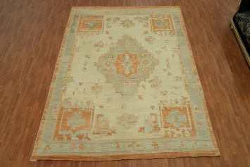 Vegetable Dye Wool Oushak Turkish Large Rug 10x14