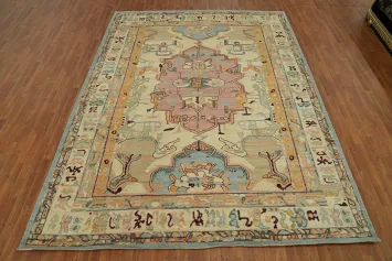 Vegetable Dye Wool Oushak Turkish Area Rug 9x12