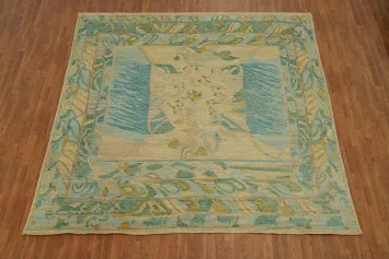 Square Wool Oushak Vegetable Dye Area Rug 10x10