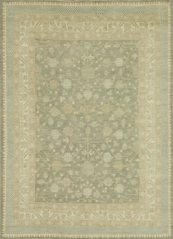 Vegetable Dye Floral Oushak Turkish Area Rug 8x10