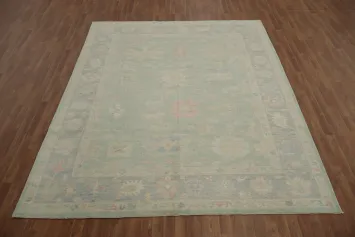 Vegetable Dye Green Oushak Turkish Area Rug 8x10