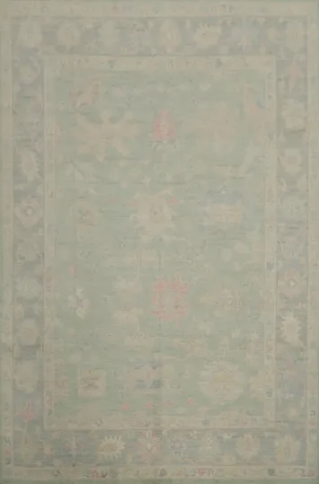 Vegetable Dye Green Oushak Turkish Area Rug 8x10