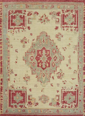 Vegetable Dye Wool Oushak Turkish Area Rug 8x10