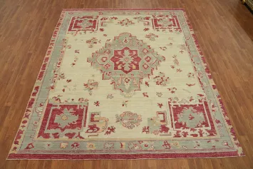Vegetable Dye Wool Oushak Turkish Area Rug 8x10