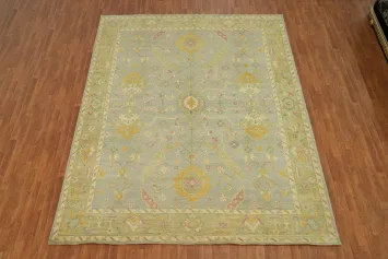 Vegetable Dye Wool Oushak Turkish Area Rug 9x12