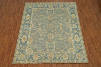 Vegetable Dye Floral Oushak Turkish Area Rug 8x10