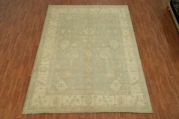 Vegetable Dye Wool Oushak Turkish Area Rug 9x12
