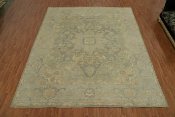 Vegetable Dye Wool Oushak Turkish Large Rug 12x14