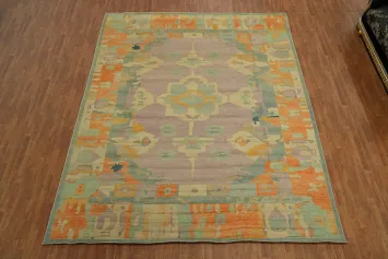 Vegetable Dye Wool Oushak Turkish Area Rug 10x13
