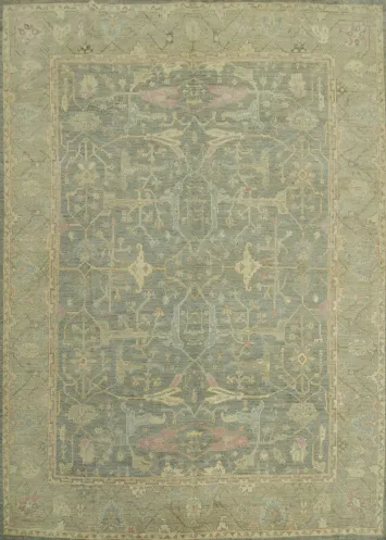 Vegetable Dye Wool Oushak Turkish Area Rug 8x10