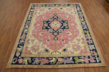Handmade Pink Oushak Vegetable Dye Area Rug 8x10