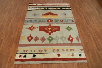 Geometric Gabbeh Vegetable Dye Area Rug 6x9