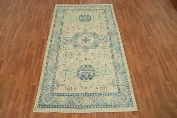 Vegetable Dye Wool Oushak Turkish Area Rug 5x8