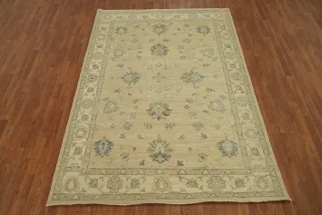 Vegetable Dye Wool Oushak Turkish Area Rug 6x9