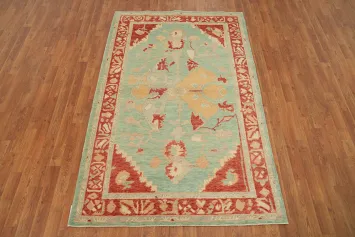 Vegetable Dye Wool Oushak Turkish Rug 4x7