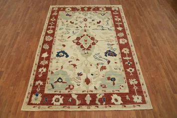 Handmade Wool Oushak Vegetable Dye Area Rug 6x9
