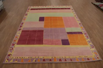 Geometric Gabbeh Vegetable Dye Area Rug 9x13